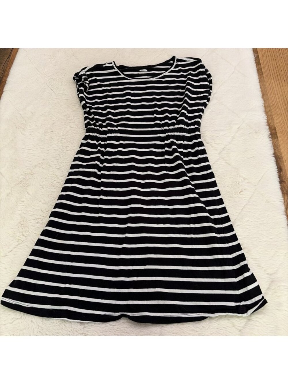 Old Navy Girls XL 14/16 Black Striped Dress Coastal Nautical Preppy